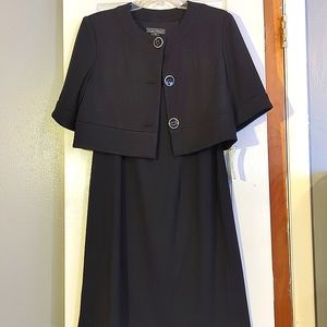 Sz 14P, black 2 piece dress w/jacket. Jacket is lined, dress is not. With tag.